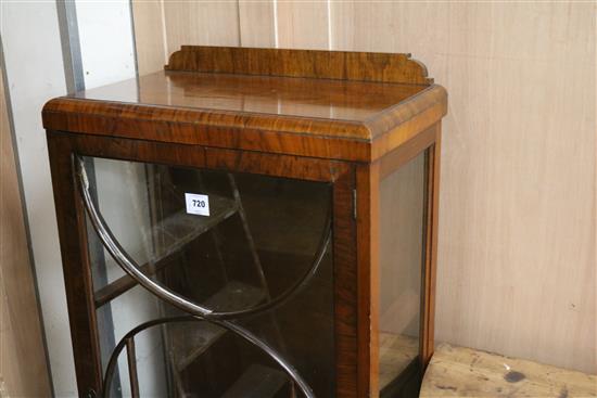 A walnut display cabinet, H.126cm